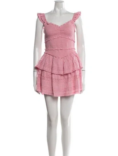 Pre-owned Loveshackfancy Printed Mini Dress In Pink