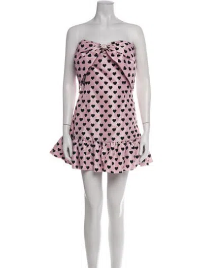 Pre-owned Loveshackfancy Printed Mini Dress In Pink