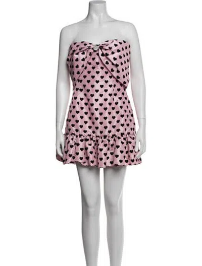 Pre-owned Loveshackfancy Printed Mini Dress In Pink