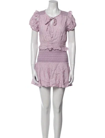 Pre-owned Loveshackfancy Printed Mini Dress In Purple