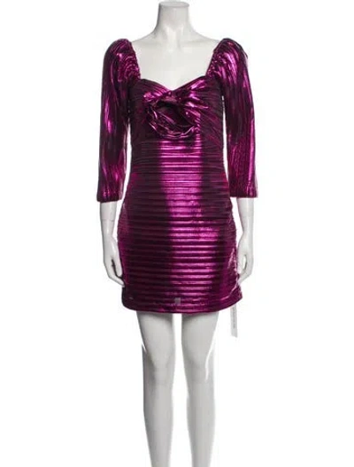 Pre-owned Loveshackfancy Printed Mini Dress In Purple