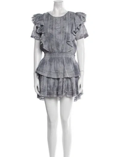Pre-owned Loveshackfancy Printed Mini Dress In Purple