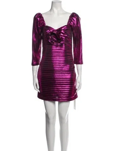 Pre-owned Loveshackfancy Printed Mini Dress In Purple