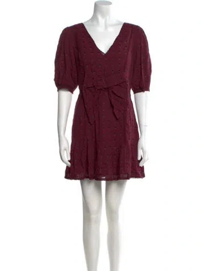 Pre-owned Loveshackfancy Printed Mini Dress In Purple