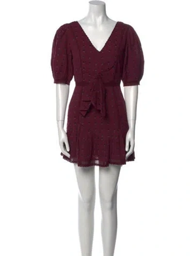 Pre-owned Loveshackfancy Printed Mini Dress In Purple