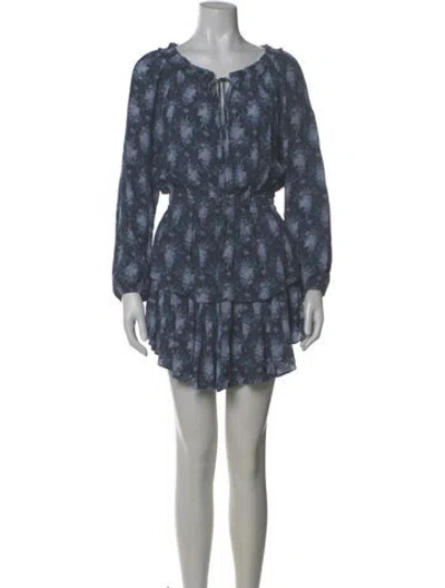 Pre-owned Loveshackfancy Printed Mini Dress In Purple
