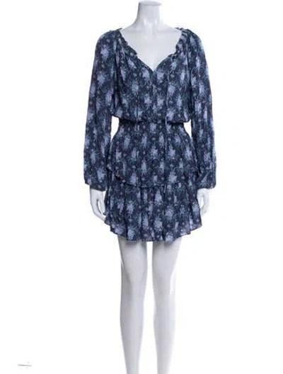Pre-owned Loveshackfancy Printed Mini Dress In Purple