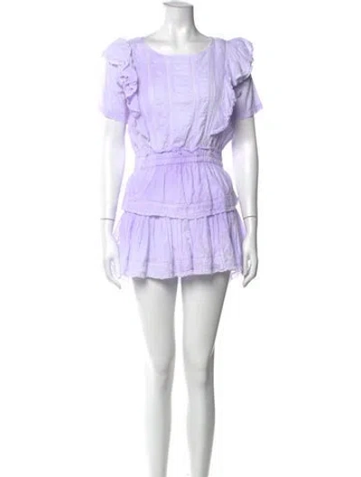 Pre-owned Loveshackfancy Printed Mini Dress In Purple