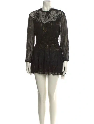 Pre-owned Loveshackfancy Printed Mini Dress W/ Tags In Black