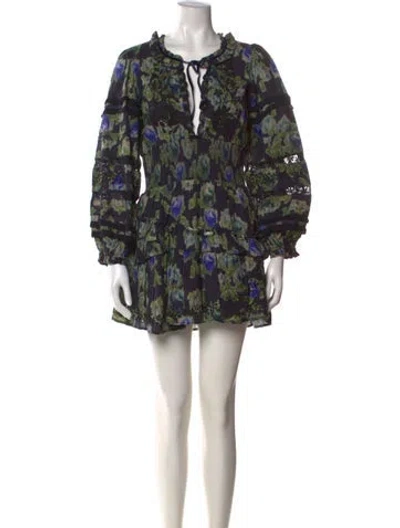 Pre-owned Loveshackfancy Printed Mini Dress W/ Tags In Blue