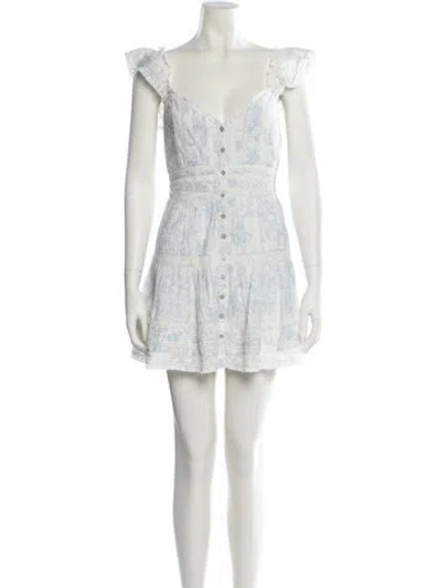 Pre-owned Loveshackfancy Printed Mini Dress W/ Tags In Neutral