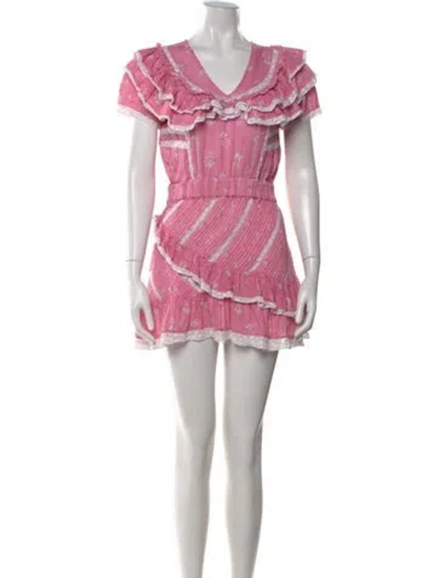 Pre-owned Loveshackfancy Printed Mini Dress W/ Tags In Pink