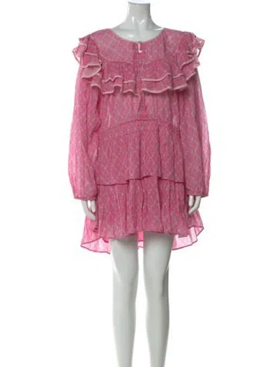 Pre-owned Loveshackfancy Printed Mini Dress W/ Tags In Pink