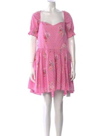 Pre-owned Loveshackfancy Printed Mini Dress W/ Tags In Pink