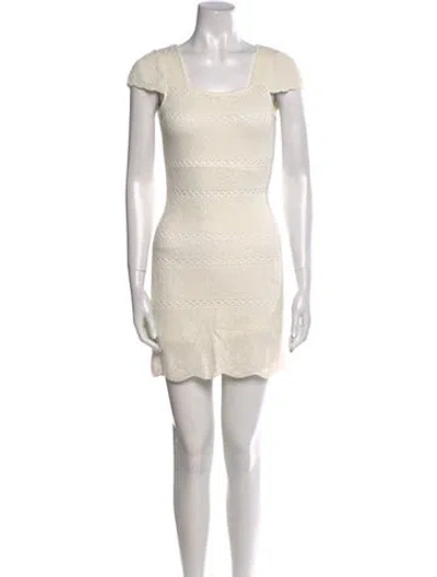 Pre-owned Loveshackfancy Printed Mini Dress In White