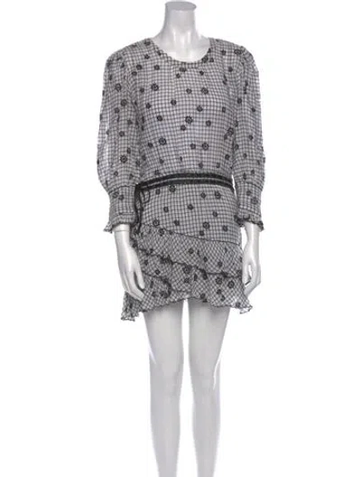 Pre-owned Loveshackfancy Printed Mini Dress In White