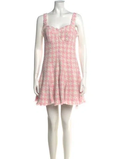 Pre-owned Loveshackfancy Printed Mini Dress In White