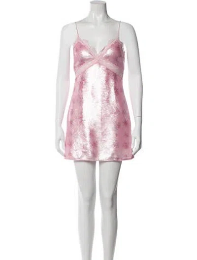 Pre-owned Loveshackfancy Printed Mini Dress In White