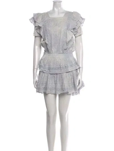 Pre-owned Loveshackfancy Printed Mini Dress In White