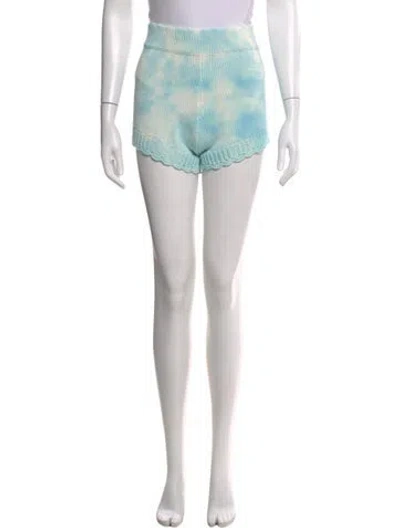 Pre-owned Loveshackfancy Printed Mini Shorts In Blue