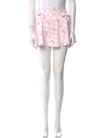 Pre-owned Loveshackfancy Printed Mini Shorts W/ Tags In Pink