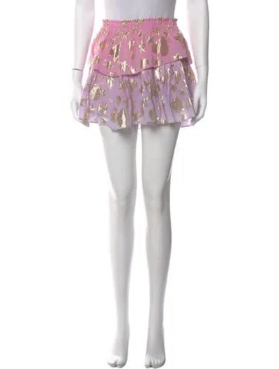 Pre-owned Loveshackfancy Printed Mini Skirt