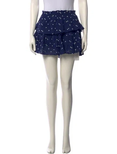 Pre-owned Loveshackfancy Printed Mini Skirt In Blue