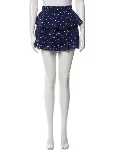 Pre-owned Loveshackfancy Printed Mini Skirt In Blue