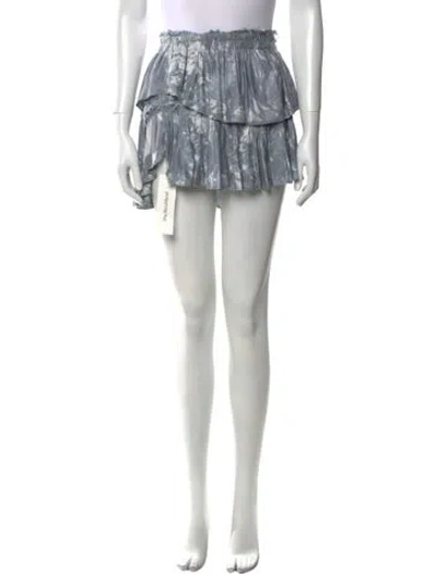 Pre-owned Loveshackfancy Printed Mini Skirt In Gray