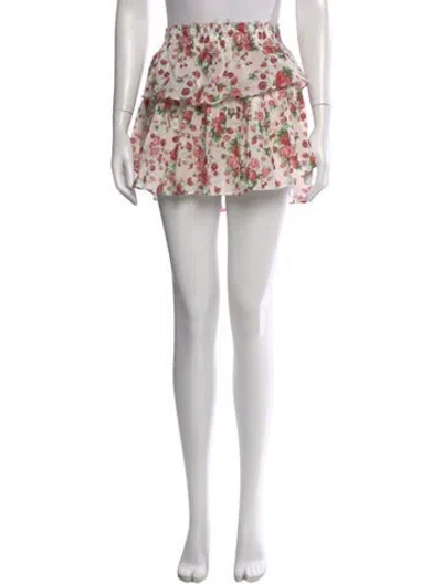 Pre-owned Loveshackfancy Printed Mini Skirt In Multi