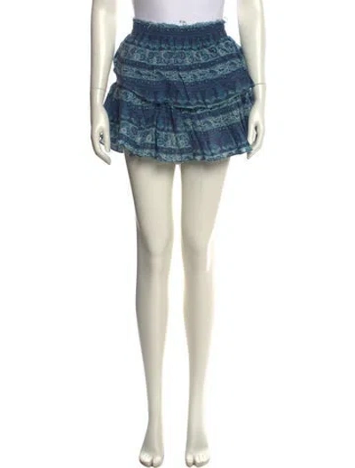 Pre-owned Loveshackfancy Printed Mini Skirt In Multi