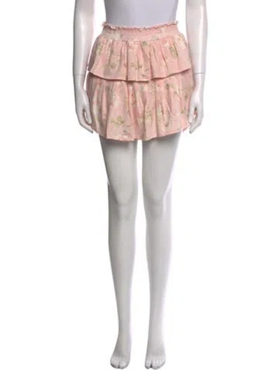Pre-owned Loveshackfancy Printed Mini Skirt In Multi