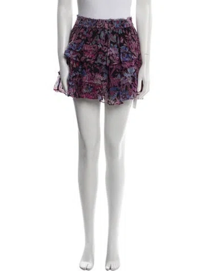 Pre-owned Loveshackfancy Printed Mini Skirt In Multi