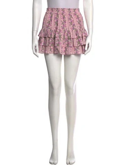 Pre-owned Loveshackfancy Printed Mini Skirt In Multi