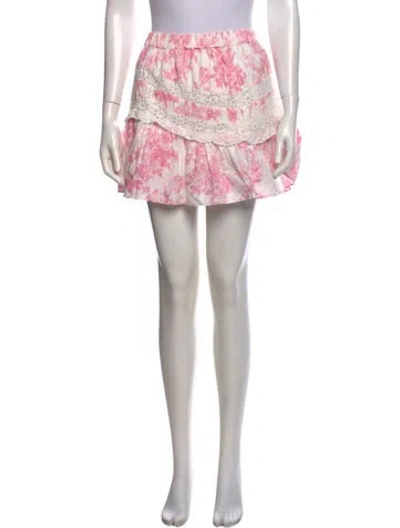 Pre-owned Loveshackfancy Printed Mini Skirt In Multi