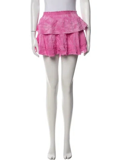 Pre-owned Loveshackfancy Printed Mini Skirt In Multi