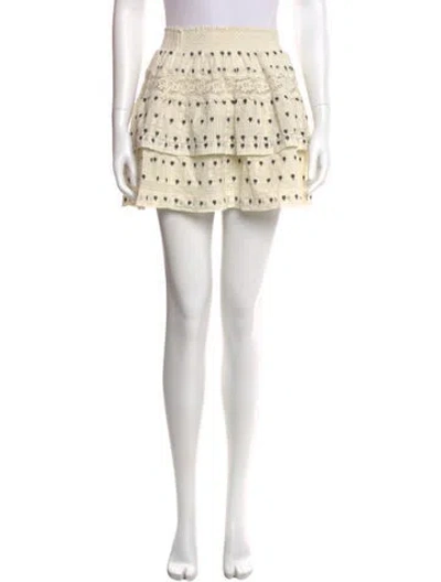 Pre-owned Loveshackfancy Printed Mini Skirt In Neutral
