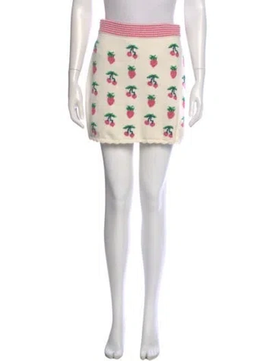 Pre-owned Loveshackfancy Printed Mini Skirt In Neutral