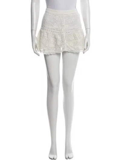 Pre-owned Loveshackfancy Printed Mini Skirt In Neutral