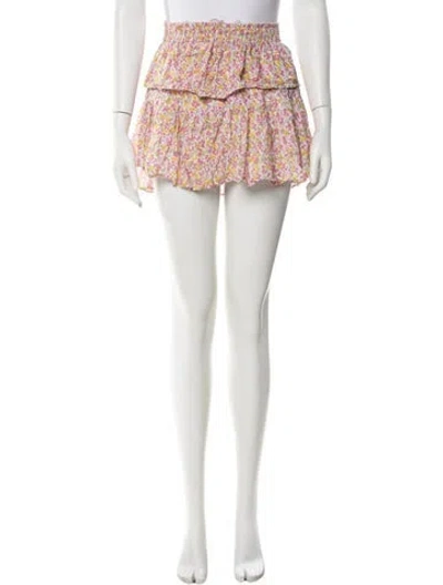 Pre-owned Loveshackfancy Printed Mini Skirt In Neutral