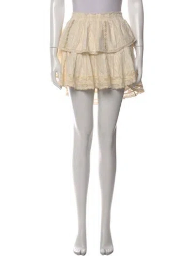 Pre-owned Loveshackfancy Printed Mini Skirt In Neutral
