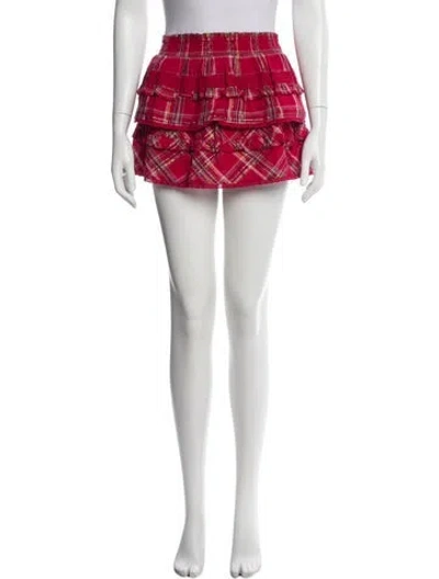 Pre-owned Loveshackfancy Printed Mini Skirt In Pink