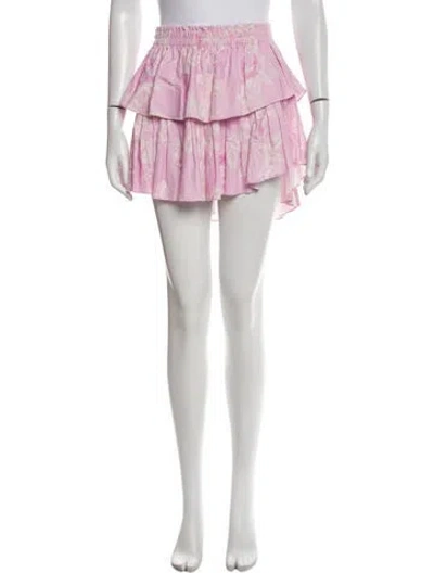 Pre-owned Loveshackfancy Printed Mini Skirt In Pink
