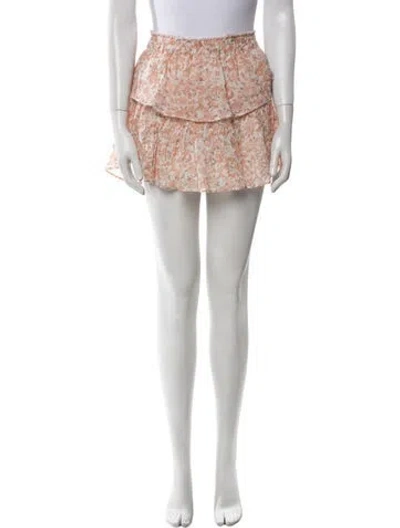 Pre-owned Loveshackfancy Printed Mini Skirt In Pink