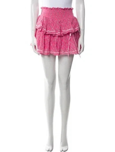 Pre-owned Loveshackfancy Printed Mini Skirt In Pink