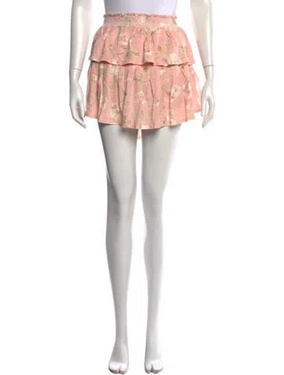 Pre-owned Loveshackfancy Printed Mini Skirt In Pink