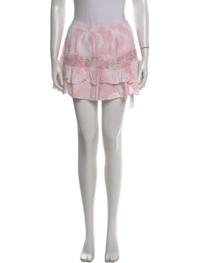 Pre-owned Loveshackfancy Printed Mini Skirt In Pink