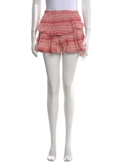 Pre-owned Loveshackfancy Printed Mini Skirt In Pink