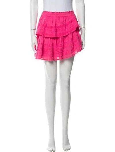 Pre-owned Loveshackfancy Printed Mini Skirt In Pink