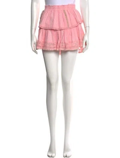 Pre-owned Loveshackfancy Printed Mini Skirt In Pink